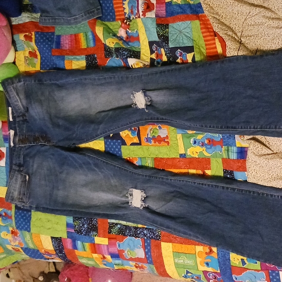 Button Fly Bootcut Jeans with Pockets main image 1